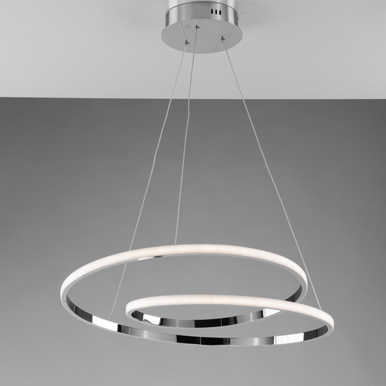 Lampadario famoso spirale per camera da letto cromo led 60w 4500k