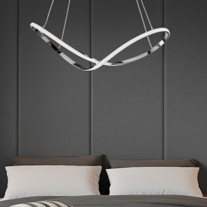 Lampadario design per camera da letto cromo led 45w 4500k