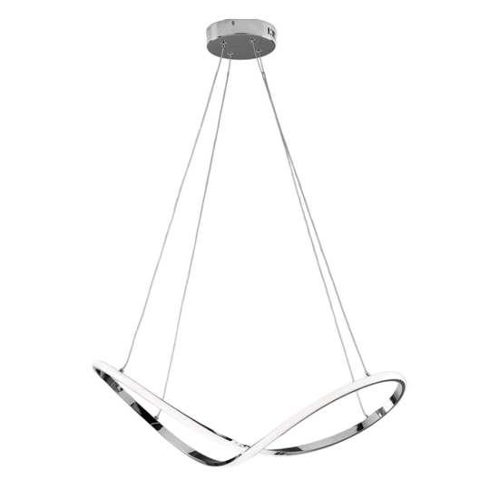 Lampadario design per camera da letto cromo led 45w 4500k