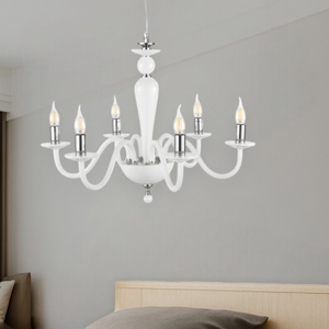 Ondaluce pagan lampadario stanza da letto classico vetro bianco sei luci