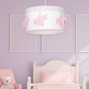 Lampadario unicorno rosa camera da letto bambina
