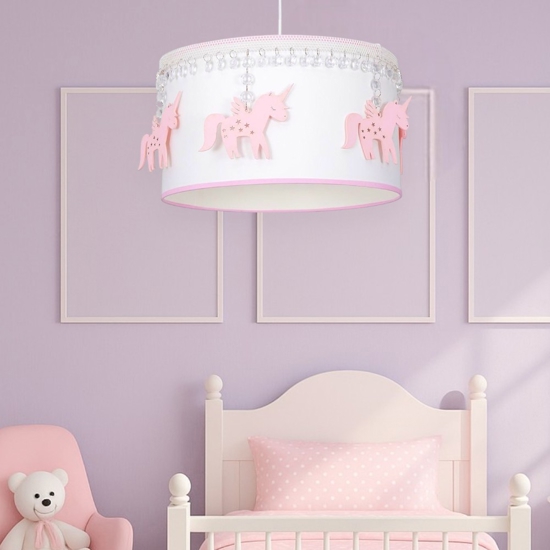 Lampadario unicorno rosa camera da letto bambina