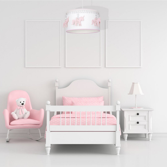 Lampadario unicorno rosa camera da letto bambina