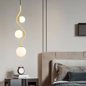 Maytoni lampadario pendente da comodino uva ondulato oro sfere vetro