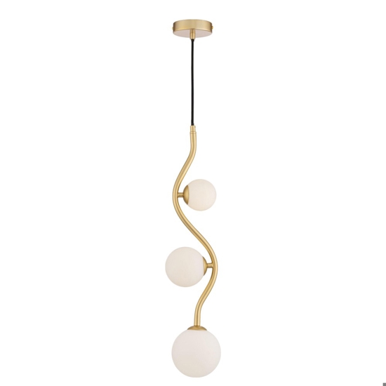 Maytoni lampadario pendente da comodino uva ondulato oro sfere vetro