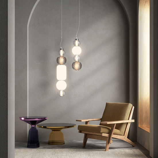 Maytoni lampadario per camera da letto collar led 17w 3000k di vetro contemporaneo