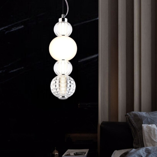 Maytoni lampadario per camera da letto collar led 17w 3000k di vetro contemporaneo