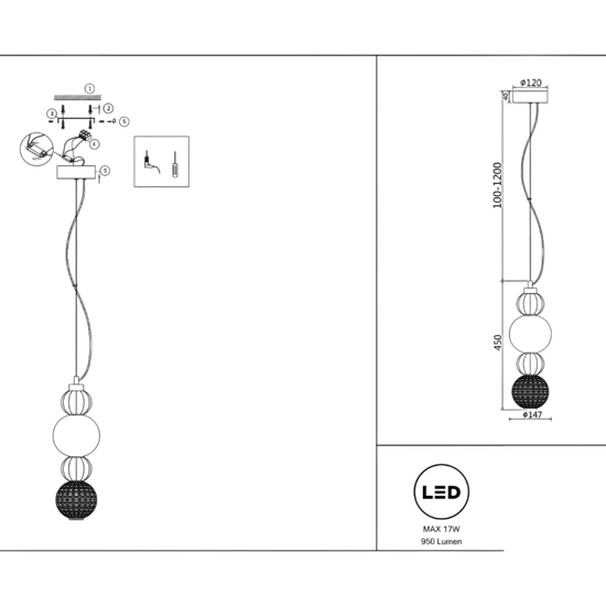 Maytoni lampadario per camera da letto collar led 17w 3000k di vetro contemporaneo