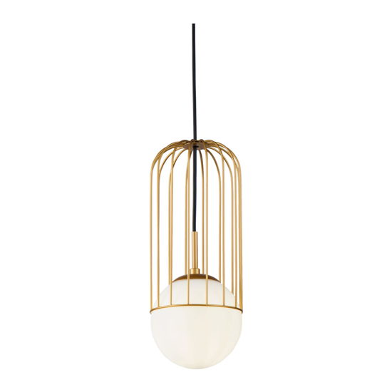 Maytoni telford lampadario stanza da letto oro sfera vetro bianco