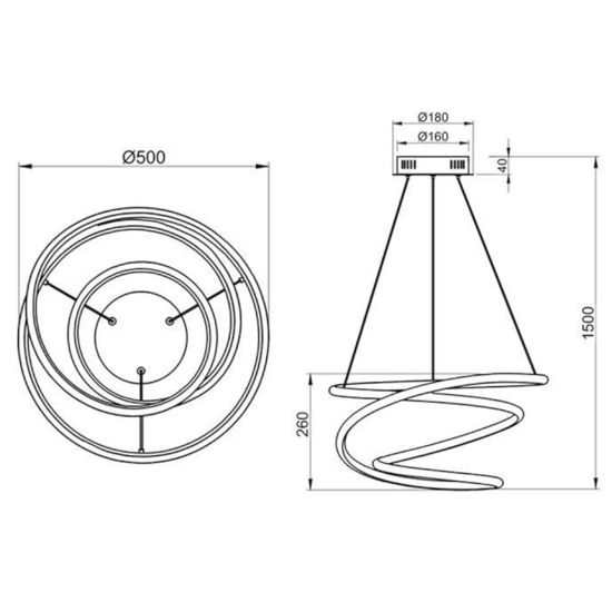 Lampadario bianco 36w per camera da letto 36w 4000k dimmerabile
