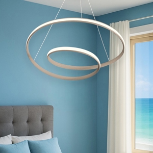 Lampadario spirale sabbia per camera da letto led 40w cct dimmerabile circuit vivida