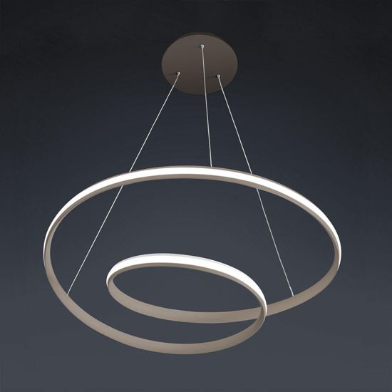 Lampadario spirale sabbia per camera da letto led 40w cct dimmerabile circuit vivida