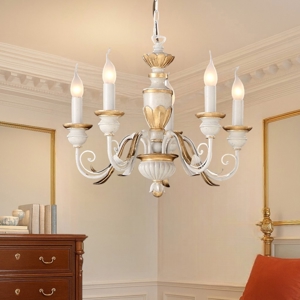 Firenze sp5 ideal lux lampadario stanza da letto classica 5 luci bianco antico oro