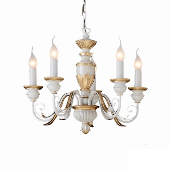 Firenze sp5 ideal lux lampadario stanza da letto classica 5 luci bianco antico oro