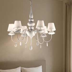Blanche sp6 ideal lux lampadario per camera da letto bianco 6 luci shabby chic