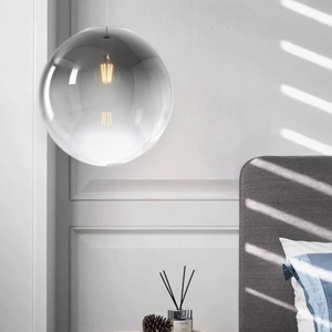 Lampadario toplight per camera da letto boccia di vetro fume