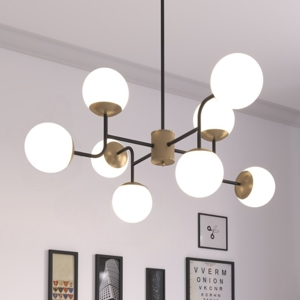 Lampadario stanza da letto nero oro top light clear