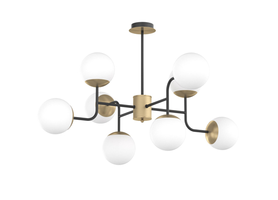 Lampadario stanza da letto nero oro top light clear