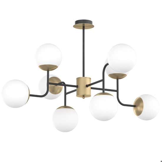 Lampadario stanza da letto nero oro top light clear