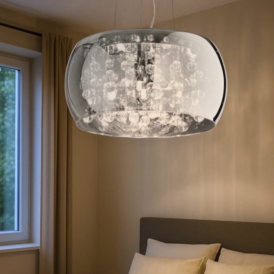 Audi-80 sp5 ideal lux lampadario stanza da letto vetro cristallo fume'