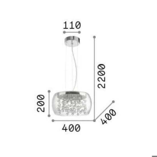 Audi-80 sp5 ideal lux lampadario stanza da letto vetro cristallo fume'