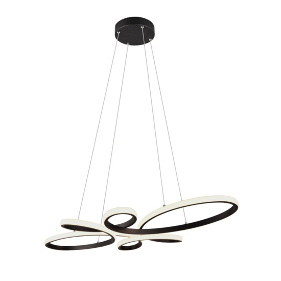 Lampadario particolare per camera da letto led 32w 3000k nero dimmerabile