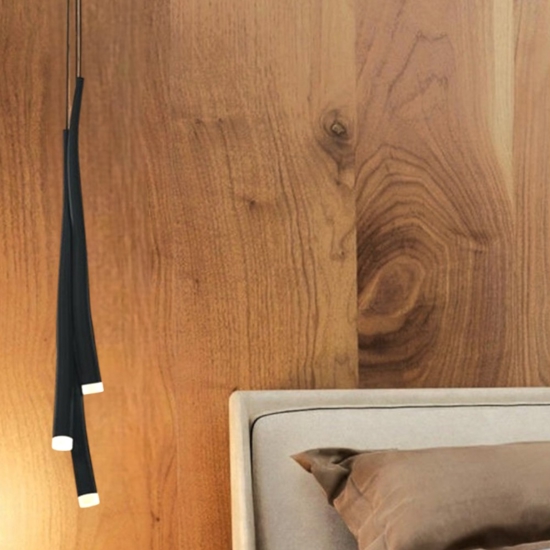 Lampadario camera da letto nera moderna led 16w