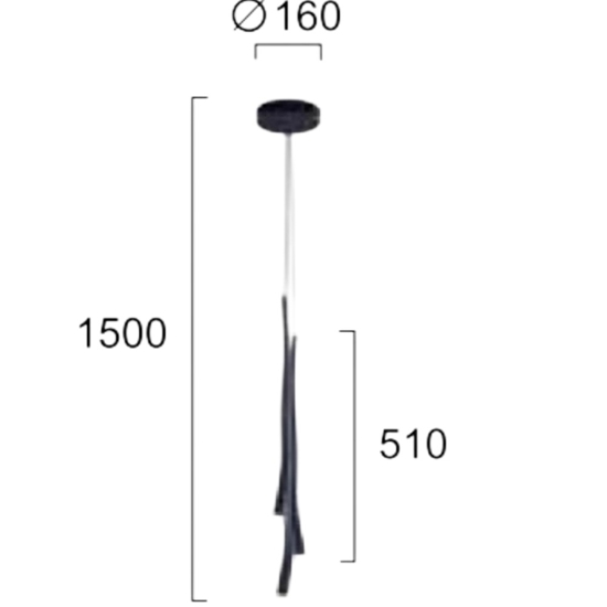 Lampadario camera da letto nera moderna led 16w