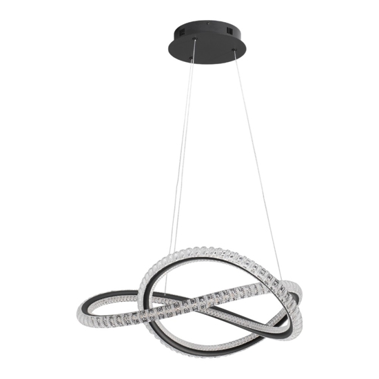 Lampadario led nero per stanza da letto