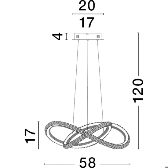 Lampadario led nero per stanza da letto