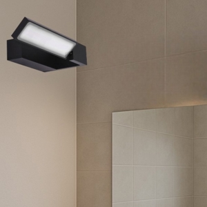 Applique da bagno design moderna nero orientabile 12w 3000k