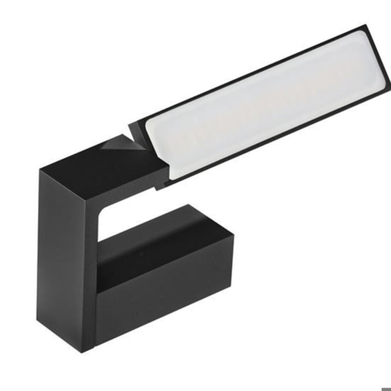 Applique da bagno design moderna nero orientabile 12w 3000k