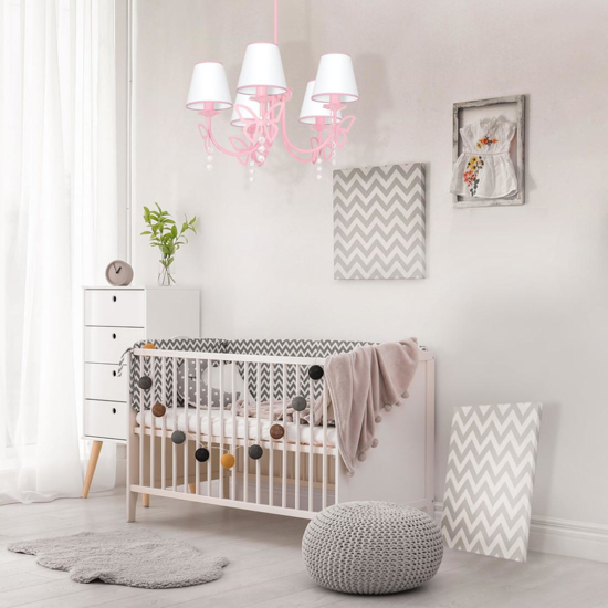 Lampadario rosa per camera da letto bambina