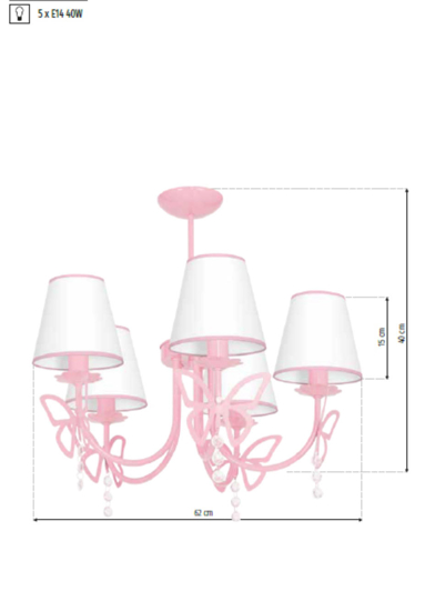 Lampadario rosa per camera da letto bambina
