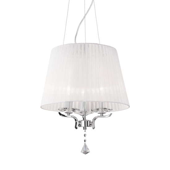 Pegaso sp3 ideal lux lampadario di cristallo paralume di tessuto