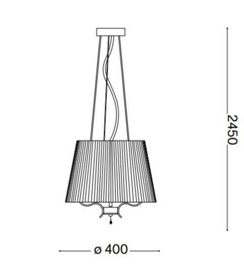Pegaso sp3 ideal lux lampadario di cristallo paralume di tessuto