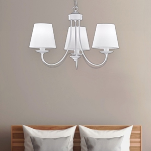 Lampadario per camera da letto paralumi in tessuto bianco