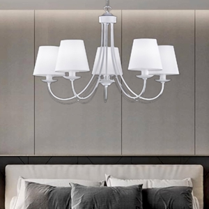 Lampadario per camera da letto paralumi in tessuto bianco