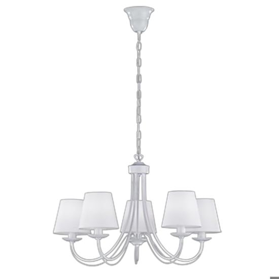 Lampadario per camera da letto paralumi in tessuto bianco