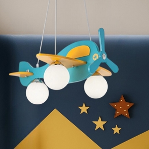 Avion sp3 lampadario per camera da letto aeroplano azzurro ideal lux