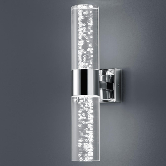 Applique da bagno led 6w 3000k moderna vetro e cromo