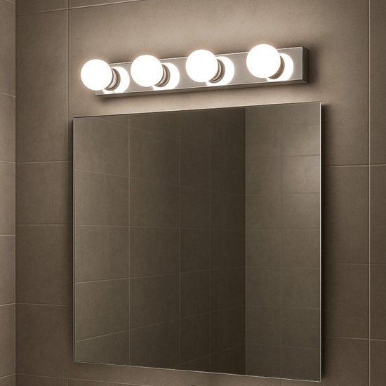 Applique da bagno moderno 4 luci cromo