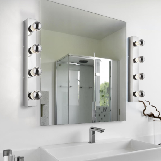 Applique da bagno moderno 4 luci cromo