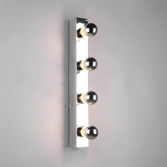 Applique da bagno moderno 4 luci cromo