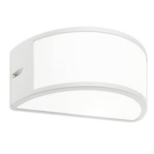 Applique bianca da esterno design curvo e27 ip54