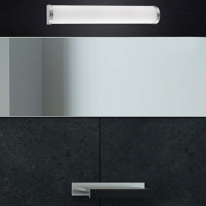 Applique da bagno vetro bianco dettagli nickel ip44