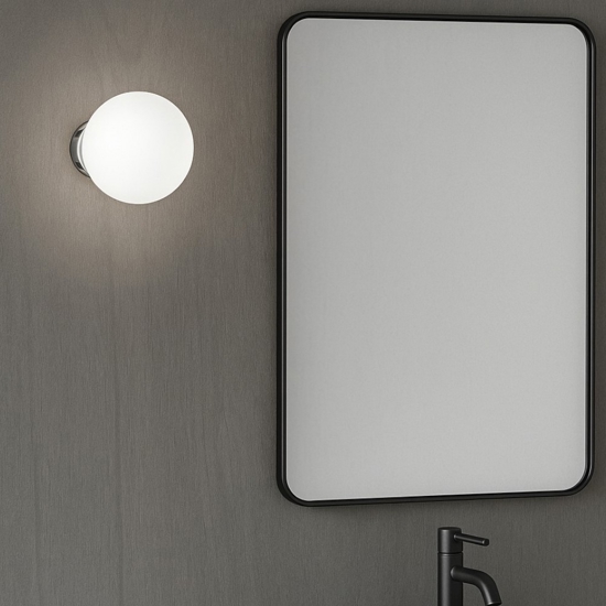 Perenz applique grape cromo da bagno sfera vetro moderna