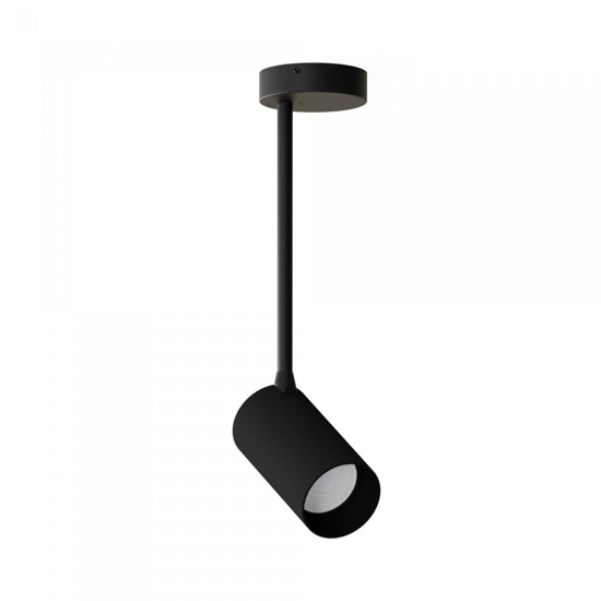 Faretto soffitto con braccetto luce orientabile nero fp