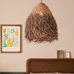 Lampadario rustico cupola alga marina 