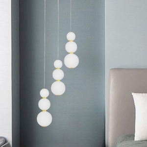 Lampadario oro perle a grappolo stanza da letto